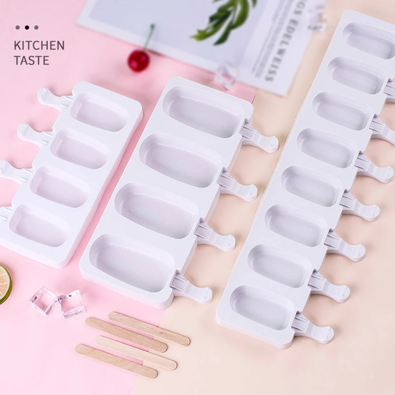 

Ice Cream Molds Silicone Food Grade Ice Pop Cube Popsicle Mold With Sticks Dessert DIY Magnum Cake Mold Ice Cream Maker