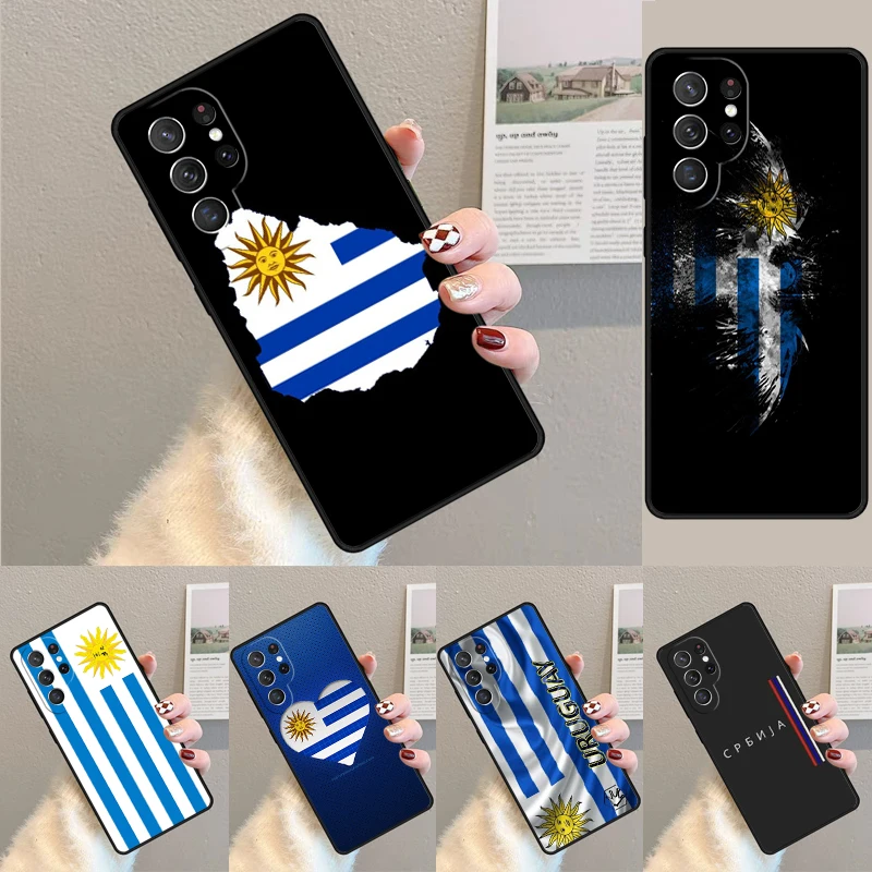 Чехол для Samsung Galaxy S24 Ultra S21 S22 S8 S9 S10E Note 10 20 Plus FE S23 чехол для телефона с флагом уругвы