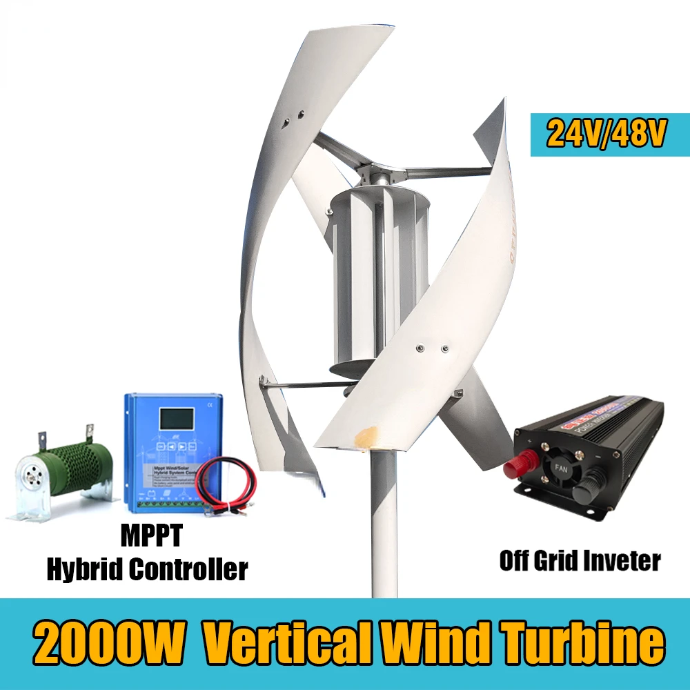 2000w Wind Turbine 48v Alternative Energy Generator 220v AC Output  Household Complete Kit with Controller Inverter - AliExpress