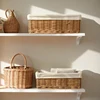 Wicker Woven Storage Basket Handmade Weaving Wicker Baskets Desktop Sundries Organizer Closet Wardrobe Sorting Boxes Supplies 4