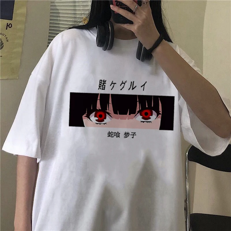 Men Women T-shirt Tops Kakegurui Tshirt Yumeko Jabami Eyes T-shirt Crew Neck Fitted Soft Anime Manga Tee Shirt sport t shirt