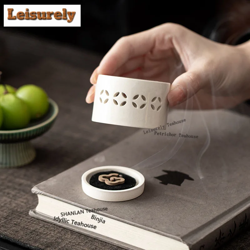 Copper Coin Green Black Plate Incense Holder Incense Smoke Waterfall Incense Burners Aromatherapy Censer Tea Ceremony Gift Craft