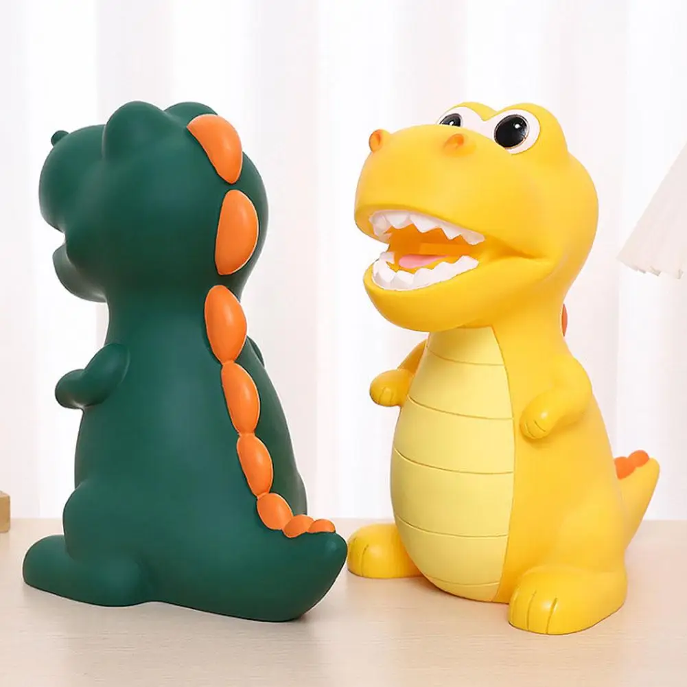Large Capacity Dinosaur Piggy Bank Ornaments Hot Sale Cute Anti-fall Enamel Coin Piggy Bank Children's Gift Unisex 21 cm