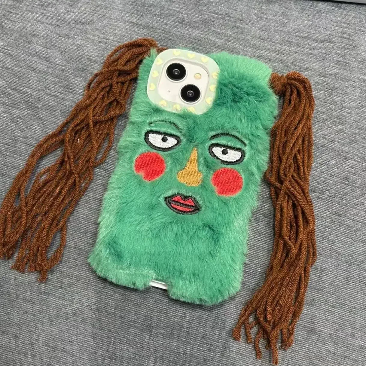 

Funny Ugly Plush Expression Phone Case Suitable for 15 Iphone14promax Cute Phone Case IPhone 13 New 12 All Inclusive 11/xr/xsmax
