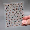 2pc 3D Black Gold Glitter Flower Nail Decal Shiny Petals Leaves Nail Art Sticker Watercolor Daisy Floral Adhesive Manicure Decor 5