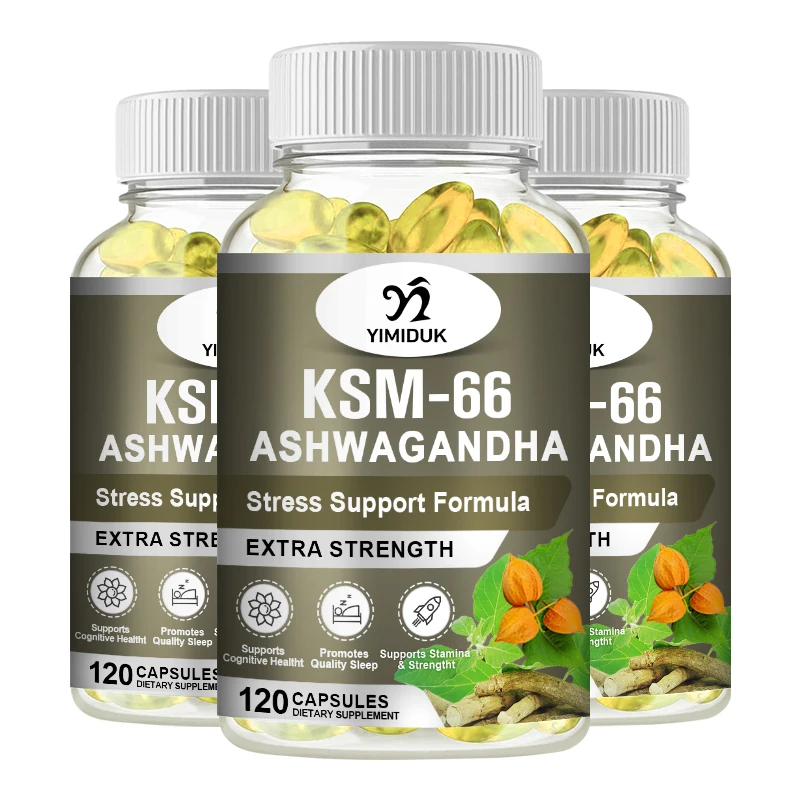 

KSM-66 Ashwagandha Capsules Promote Anti-Stress Relief, Natural Mood Support & Focus Support, Natural Energy Supplement, Unisex