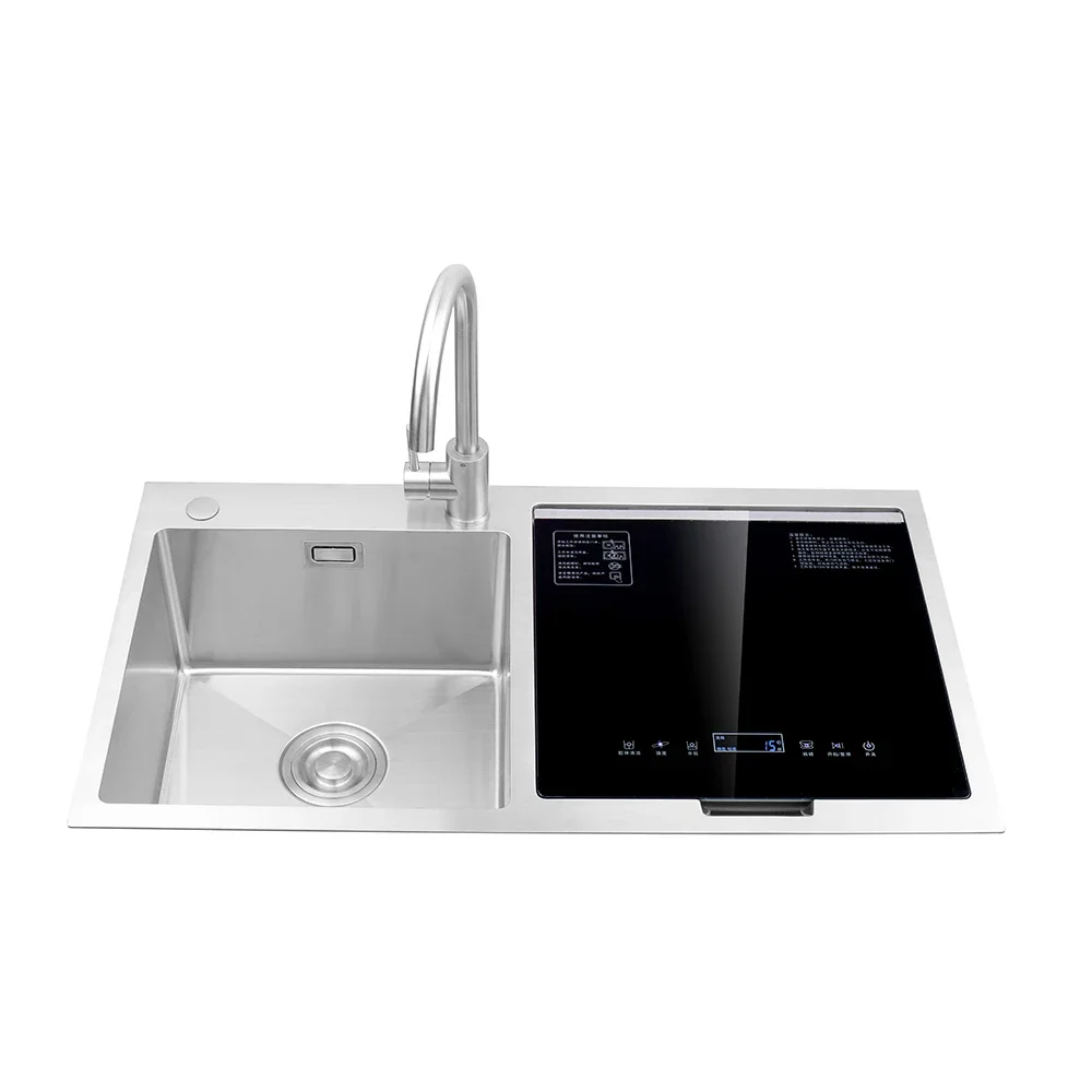 Ultrasonic 304 Stainless Steel Kitchen Automatic Fruit And Vegetable Washer Commercial Sink Freestanding Dishwasher 2