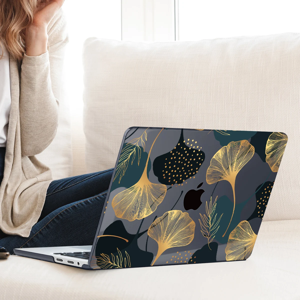 Capa de Impressão Crystal Leaf Capa para Macbook Air 15 13 2023 2023 m2 A2941 A2681 Pro m1 A2338 A2337 Air 13 2023 A2179 14in - Imagem 2