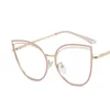 Cutout Cat Eye Metal Frame Clear Glasses Fashion Myopia Nerd Spectacles  -0.5 -1.0 -2.0 -3.0 -4.0 to -6.0 4