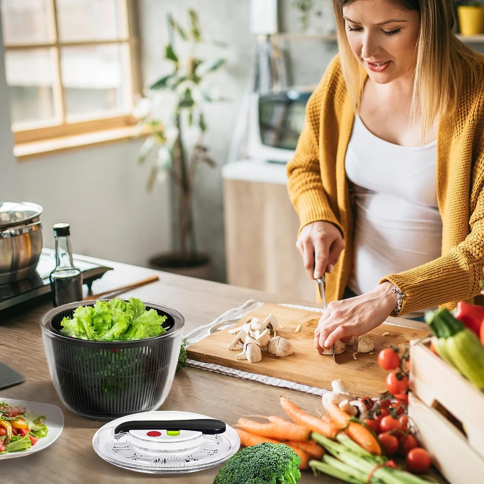 Manual Vegetable Dehydrator for Kitchen, Vegetable Washing and Drainage Basket, Salad Washing Basin