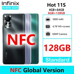 Infinix HOT 11S 6GB 128GB Smartphone NFC 4GB 64GB Helio G88 Mobile Phone 50MP AI Rear Camera 5000mAh Battery