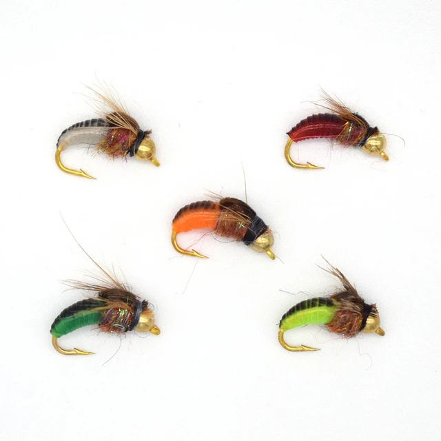 5pcs Insect Flies Fly Fishing Lure Bead Head Fast Sinking Nymph Maggots  High Carbon Steel Hook Dry Bass Trout Catfish Saltwater - AliExpress