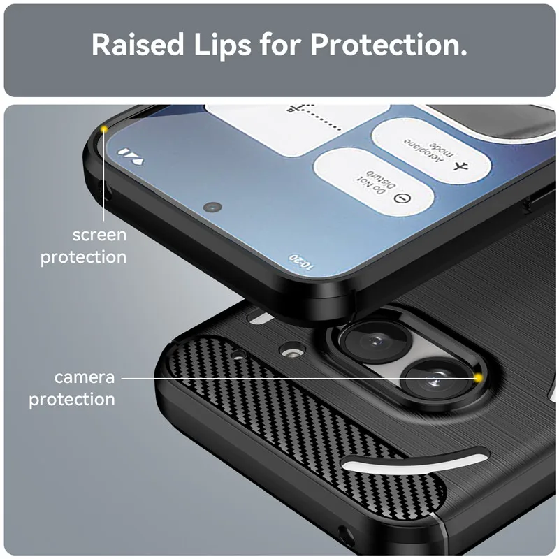 Carbon Fiber Shockproof Silicone Bumper Case - 6.7 Inch Protective Cover