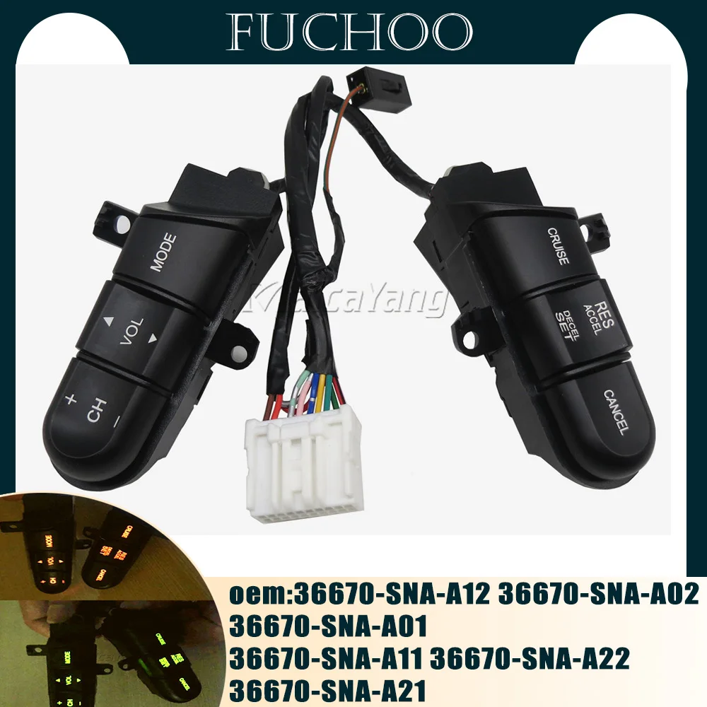 Alta Qualità Per Honda Civic Hybrid Sedan Jazz Volante Pulsante Di Controllo Audio Interruttore Di Controllo Audio Assy 36770-Sna-A12