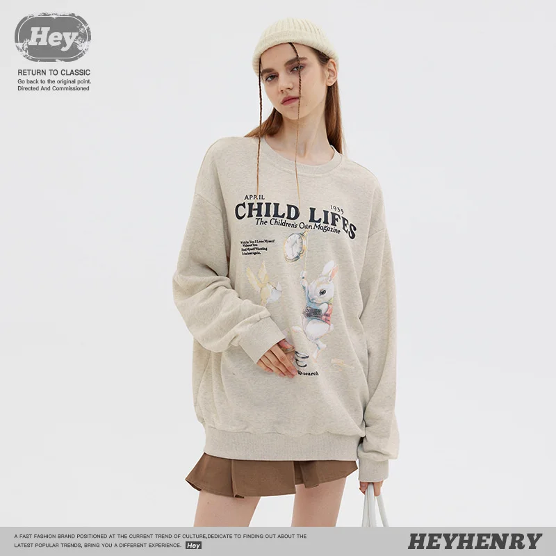 Couples Matching Cute Lazy Long Sleeve Early Autumn Sweater Oversize Small Couple Top Boys And Girls Clothes For Teens