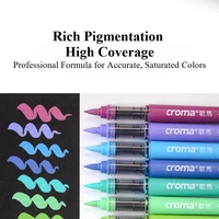 CROMA многоразовые прямые жидкие акриловые маркеры с мягким кончиком, способные к слоям, моющиеся акварельные кисти, товары для рукоделия — изображение 5