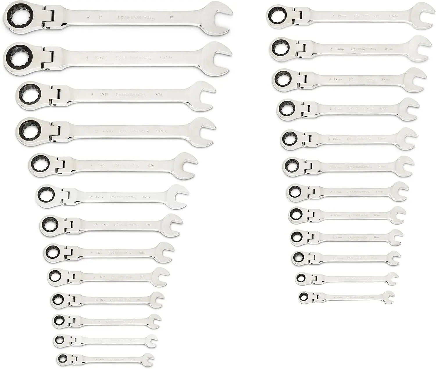 25-Pc. Flex Combination Ratcheting Wrench Set, SAE/MM - 86730 2