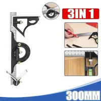 300mm Adjustable Combination Square Angle Ruler 45 /90Degree With Bubble Level Multifunctional Gauge Angle Ruler Measuring Tool 1