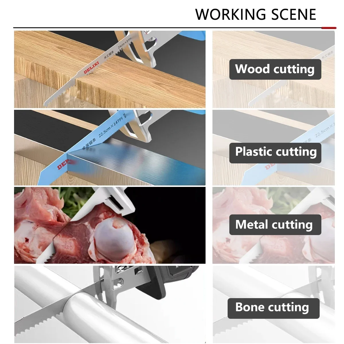 Cordless Reciprocating Saw 18V Adjustable Speed Cutting Bandsaw Electric Saw Wood Metal PVC Pipe Cutting fit Makita 18v Battery 5
