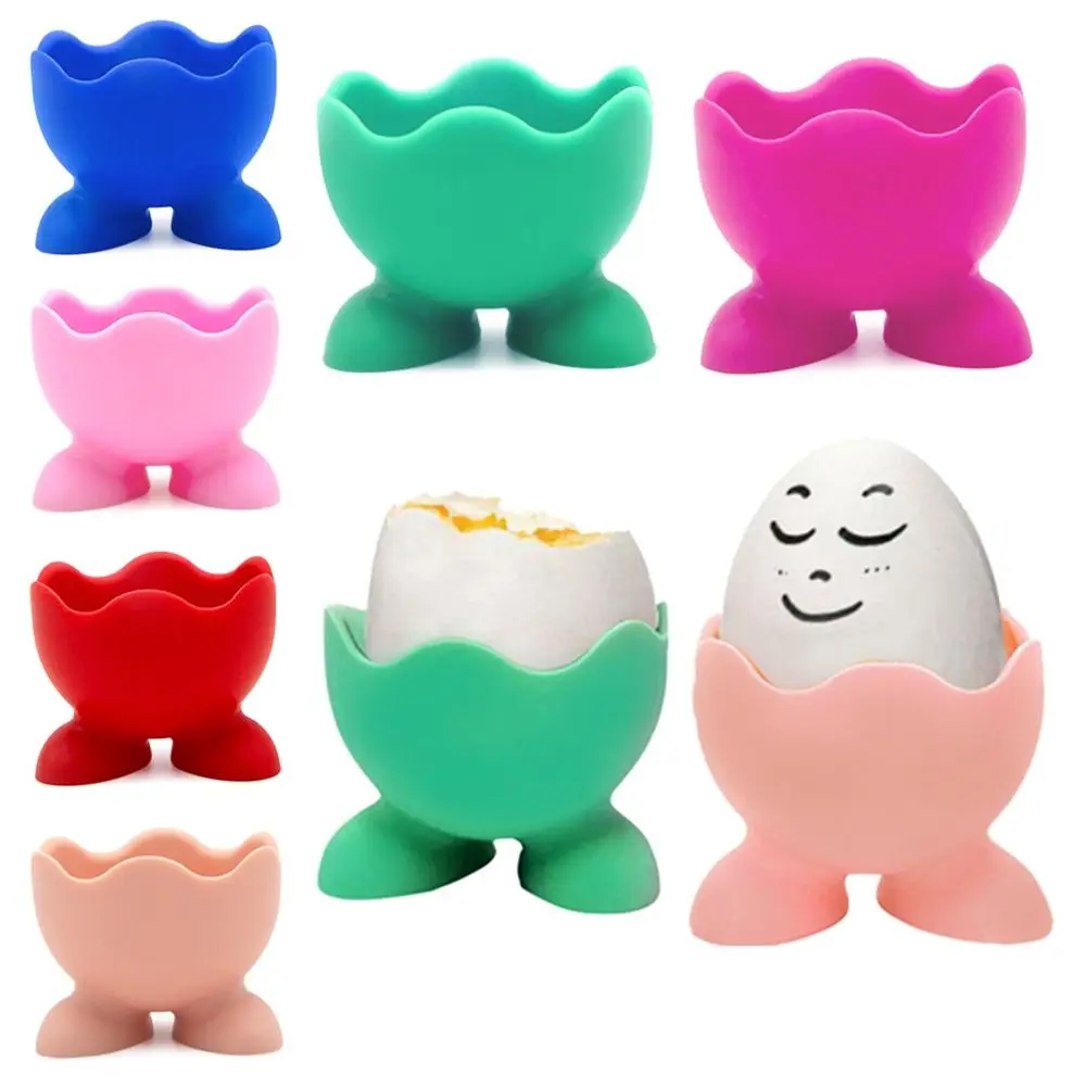 5Pcs/Set Silicone Egg Cup Holders Drying Egg Storage Rack Colorful Soft Boiled Serving Cup Bracket Tray Kitchen Tools Egg Holder