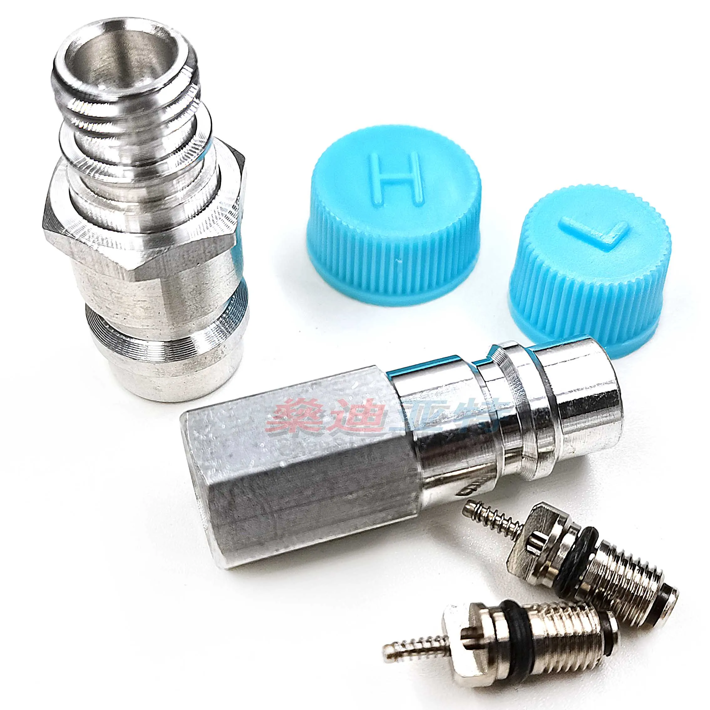 (5 pairs) Retrofit High/Low Side A/C Service Charge Port Ball Valve Cores With Caps Auto Air Conditioner System For GM VW