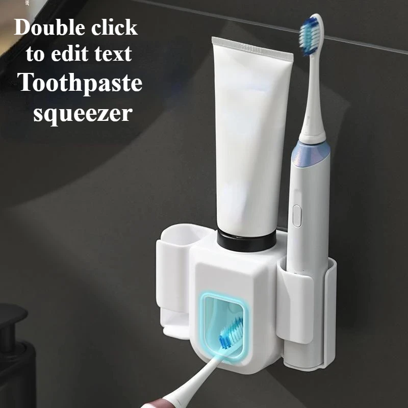 Toothbrush Holder Double Hole Wall Toothbrush Organizer Toothpaste Stand Toothpaste Squeezer Bathroom Accessories ba&ntilde;o banheiro