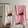 Strawberry Embroidery Face Towel Couples Cute Daily Ins Home Household Strong Absorbent Soft Coral Fleece New Simple Microfiber 5