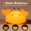 Cute Capybara Night Light Novelty 2 Levels Dimmable Nursery Snail Nightlight Rechargeable Touch Lamp for Kids Room Decor 3