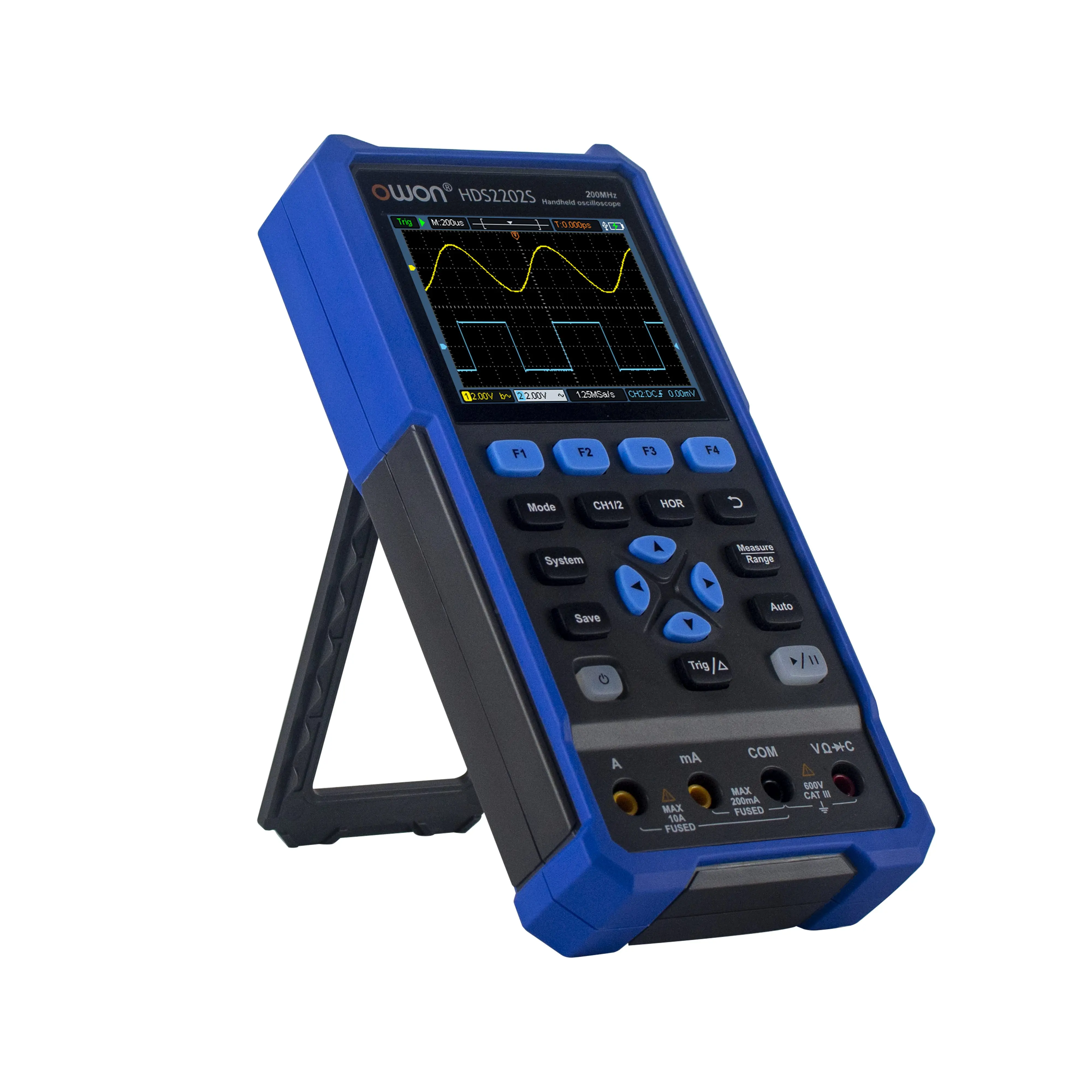 HDS2202/HDS2202S Handheld Digital Oscilloscopes Dual Channel, 3-In-1 USB Oscillo