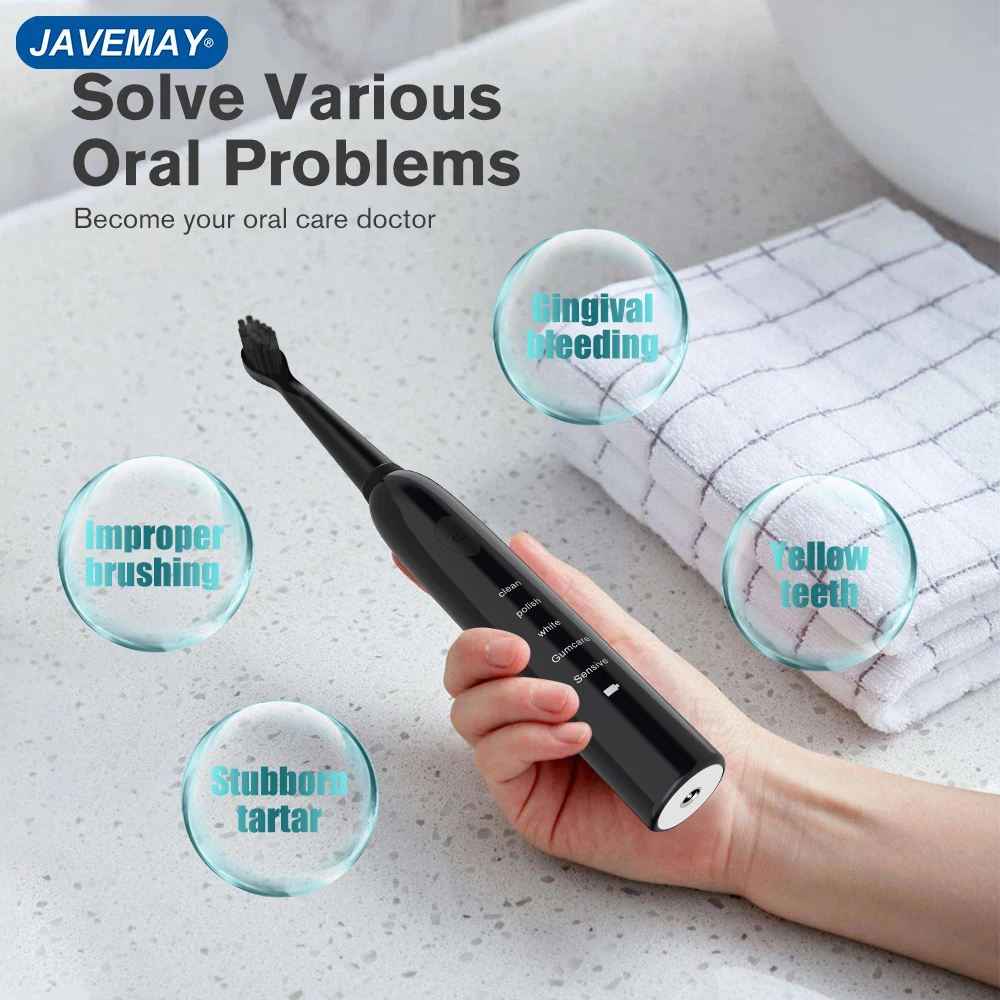 Electric Toothbrush for Adults Kid Smart Timer Whitening IPX7 Waterproof USB Charge Replaceable Brush Head J110 J209 electric toothbrush