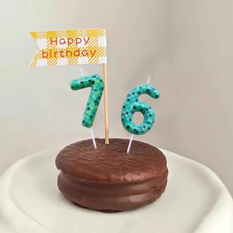Cake Candles Decorative Candles Digital Cake Candle Set Green Theme Green Party Cake Decrative Candles 0-9 Number Candle Creative Birthday Topper