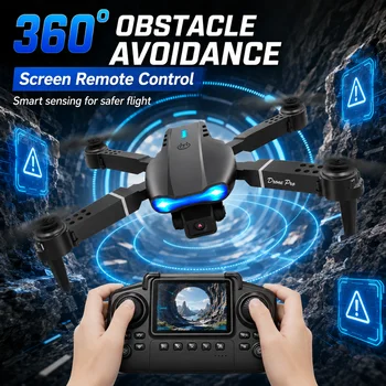 ZNLYRION E99 RC Drone with Screen Remote Control 4K Dual Camera Optical Flow Positioning Obstacle Avoidance Foldable FPV WIFI APP Control One Key Return 360° Flip Quadcopter Toy for Beginners 7