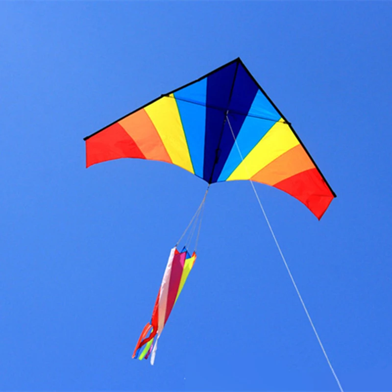 large rainbow kite with windsock animal kite reels flying bird toy flying door styles kids kites beach