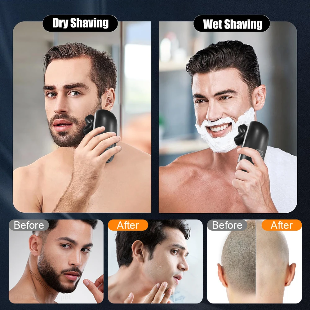 전기 수염 트리머 휴대용 얼굴 코털 면도기 USB 충전식 플로팅 헤드 면도기 미니 수염 면도기 남성용