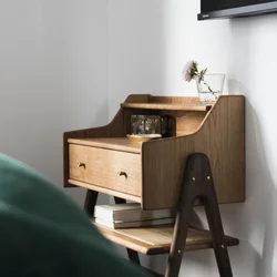 Nordic Mid-Ancient Small Cabinet Bedside Entrance Foyer Cabinet Cherry Black Walnut Rattan