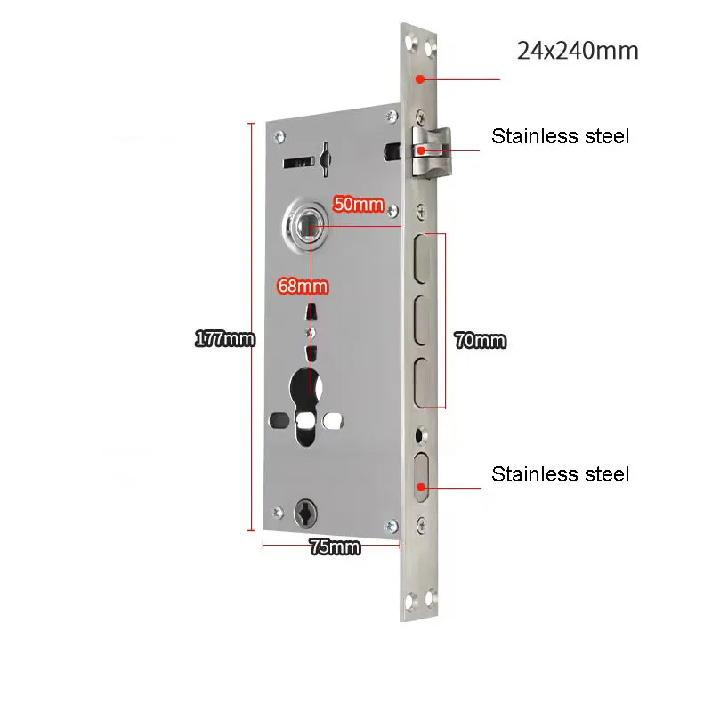 Universal Narrow Security Mortise Door Lock body Size 68*45MM 68*50 MM Mortise door Locks Accessories