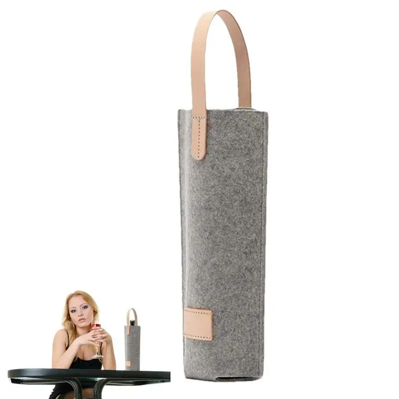 

Wine Bag Felt Single Bottle Insulated Tote Easy To Carry Bottle Wine Carrier Bag Padded Wine Cooler Gift for Wine Lovers Wedding