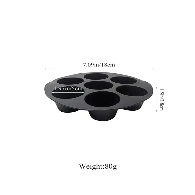 7 Inch 7 Cups Airfryer Silicone Muffin Pan Cupcake Mold for 3.5 to 5.8 L Air Fryer Accessories Non Stick Mini Cake Mould air fryer mold