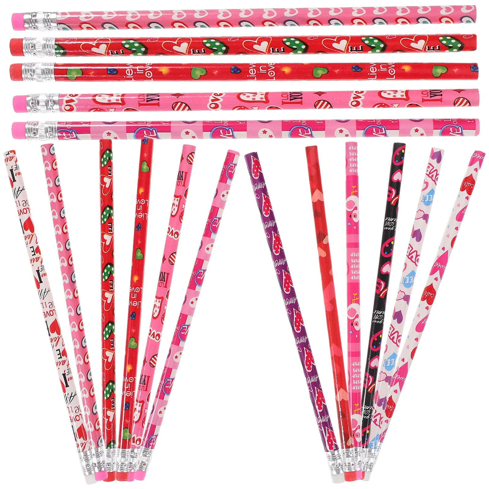 

Деревянные карандаши HB, ластик, карандаши с мультяшным рисунком сердца, деревянные карандаши, ластик, наконечники, карандаши смешанного стиля