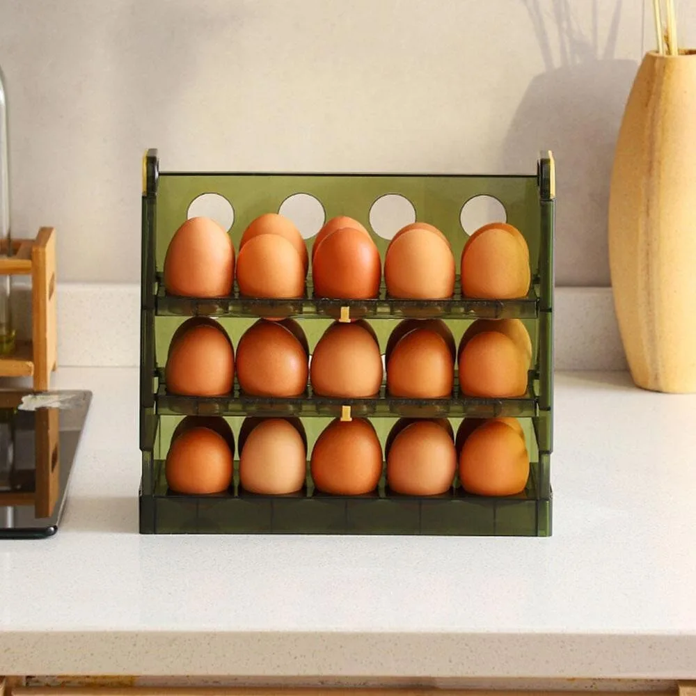 Flippable Egg Tray New Placstic Large Capacity Egg Dispenser 30/20 Grid Household Egg Organiser Kitchen Storage