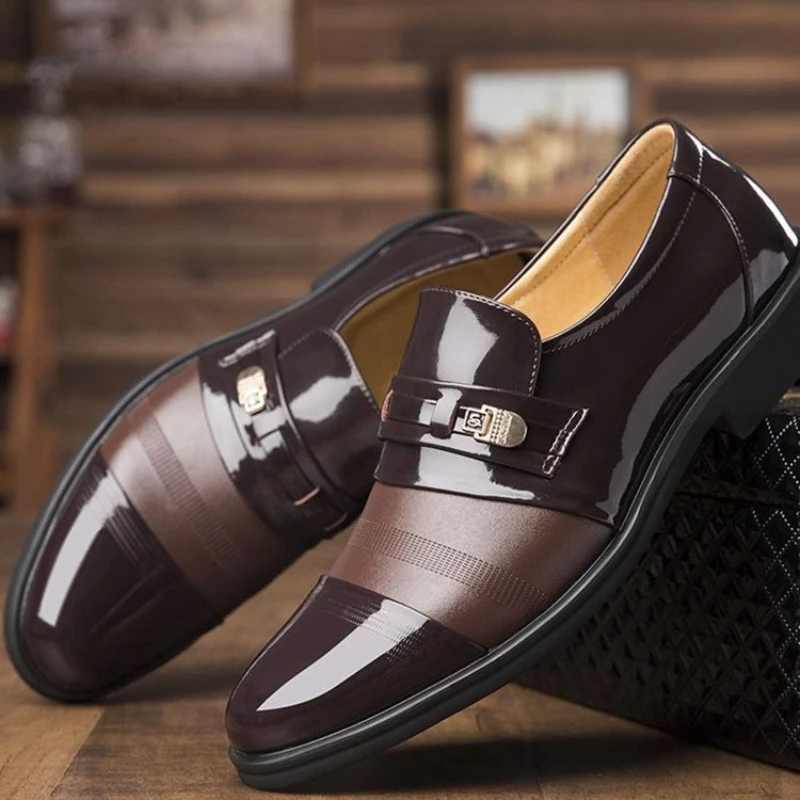Quality Men Leather Shoes Black Men's Dress Shoes Pointed Toe Man Loafers Party Office Business Casual for Men Oxford Shoe