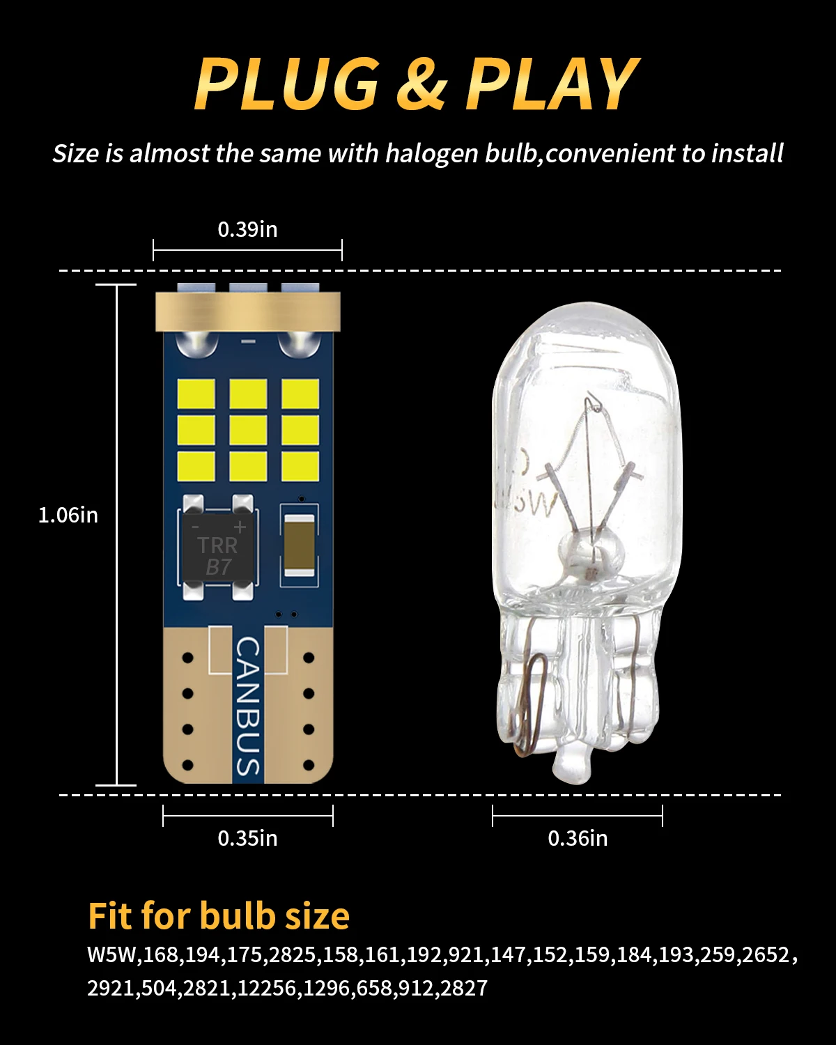 �ڵ��� ���׸��� ���� �� ����Ʈ ��ȣ�� ���� ���� ���� ���̵� ����, ���� ����, �ſ� ���� 2016 LED ĵ����, T10 W5W WY5W, 10 ��