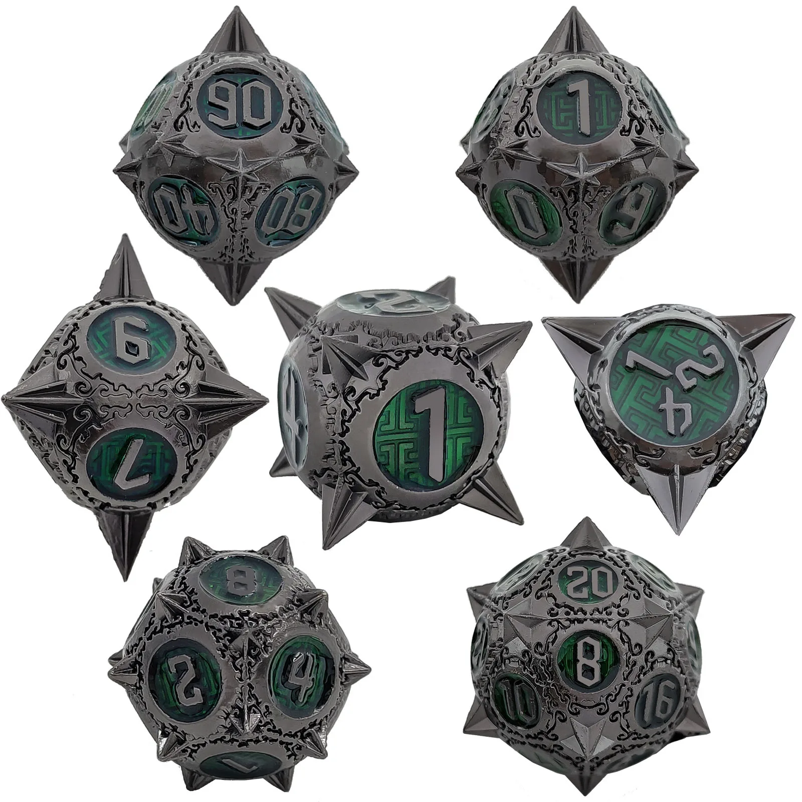 

7Pcs/Set Metal For DND Dice D&D D4 D6 D8 D10 D% D12 D20 Polyhedral Games Dice Set For Dungeons And Dragons Table Games MTG RPG