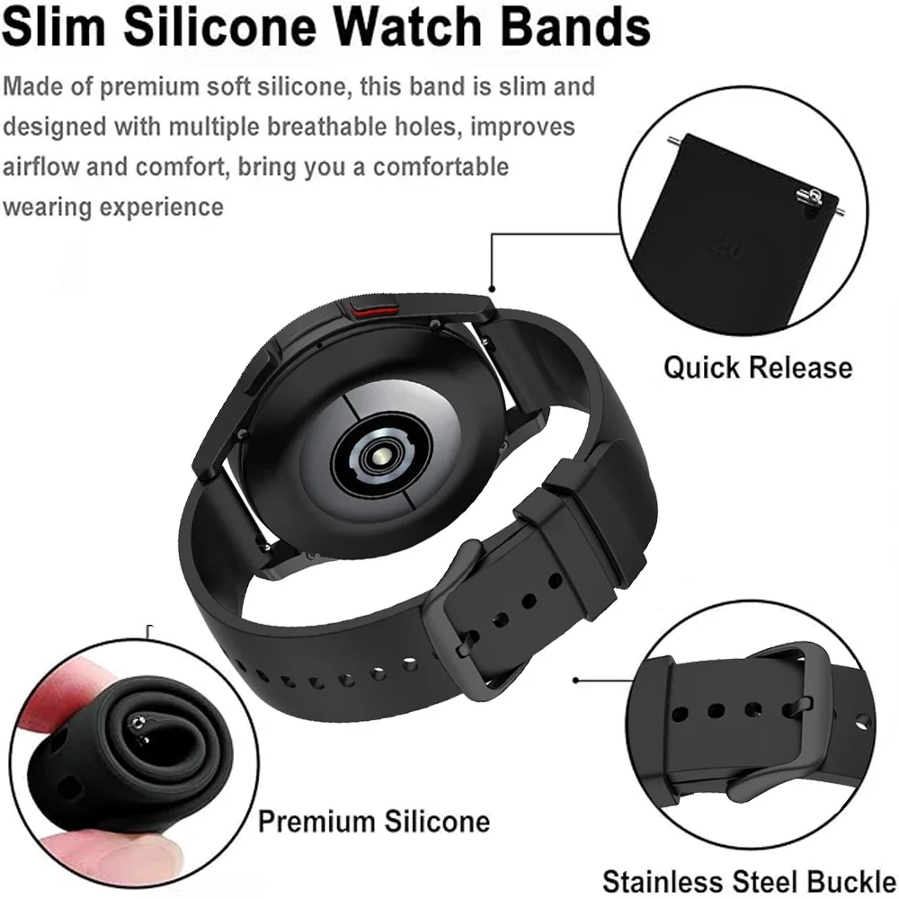 22mm Sport Silicone Smartwatch Band - Versatile Replacement Strap in Vibrant Colors