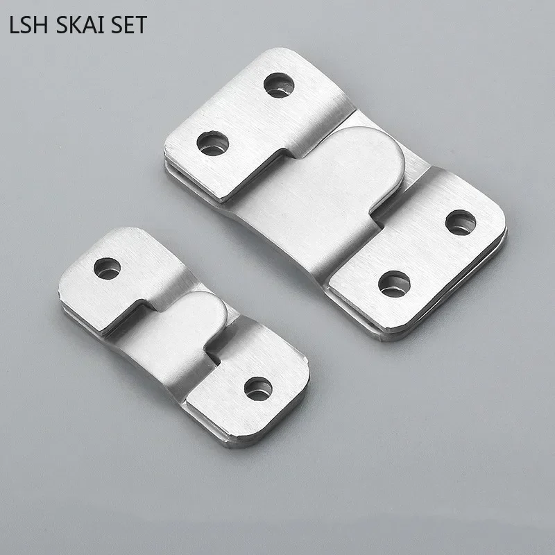 4set Stainless Steel Wall Hook Picture Frame Keyhole Hanger Sofa Bedstead Interlocking Flush Mount Bracket Furniture Connector stainless steel angle bracket furniture hardware angle bracket angled furniture hardware angle connector