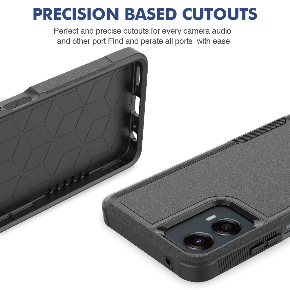 Enhanced Shockproof Hard Cover Protective Phone Case with Screen Protector - Dual Layer Protection