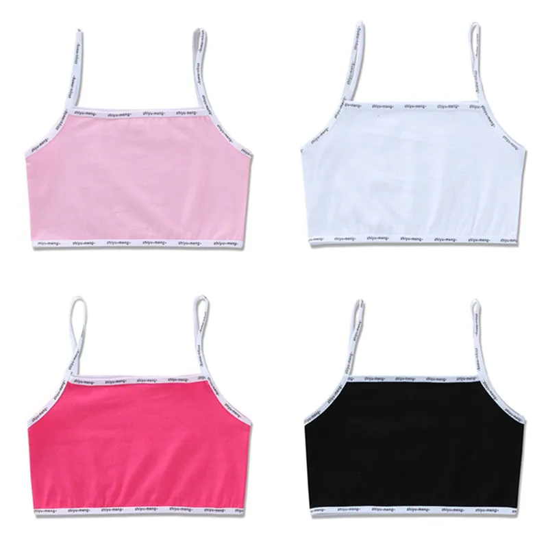 4Pcs Girl's Sport Bras Teens Brassiere Kids Underwear Cotton Girls