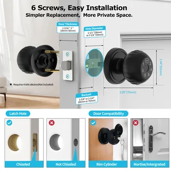 Viladepot Smart Lock Fingerprint Door Lock App Control Passcode Unlock Electronic Touchscreen Keypad Indoor 3