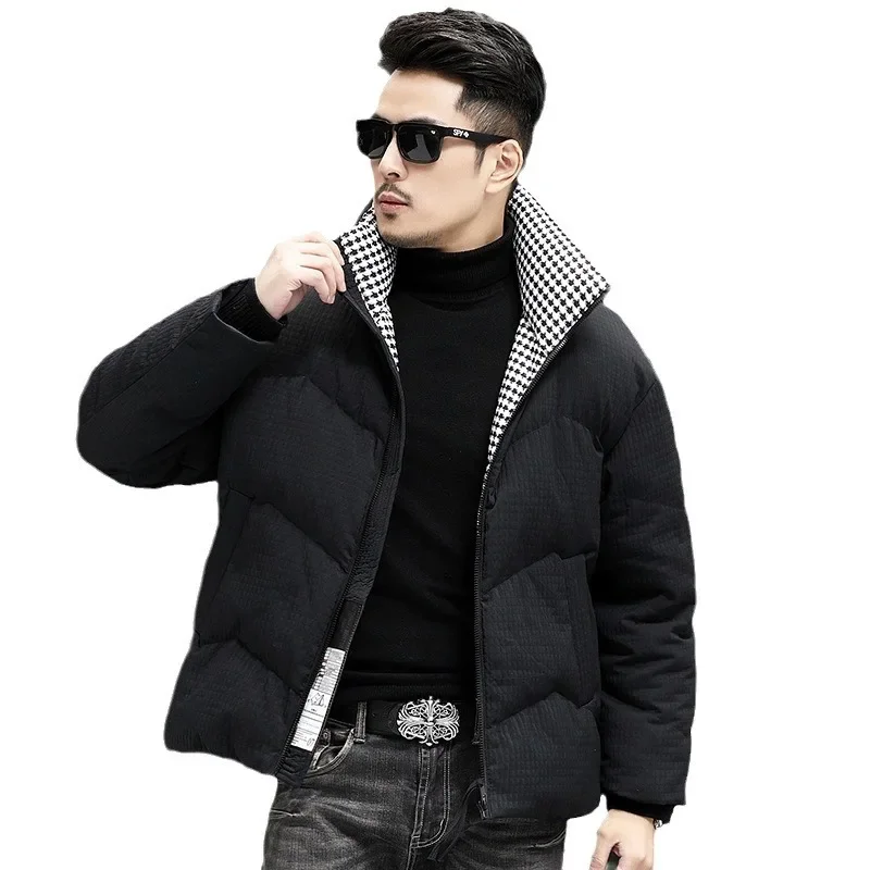 90 White Duck Down Autumn and Winter Men's New Down Coat with Thousand Bird Grid Light Luxury and High end Thickened Insulation