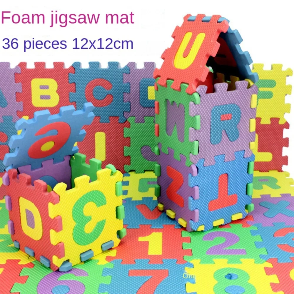 

36 Pcs Children Mini Eva Foam Alphabet Letters Numbers Floor Soft Baby Mat 3D Puzzle Kids Educational Toys Alphanumeric Mats